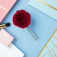 thumbnail image 4 of HIAKDOFT 8Pcs Retro Style Dark Red Rose Hair Pins for Wedding Updo and Party Hair, 4 of 8