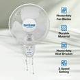 thumbnail image 3 of Hurricane Supreme 12 Inch 90 Degree Oscillating Wall Fan, White (2 Pack), 3 of 9