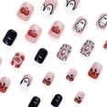 thumbnail image 3 of Halloween Ghost Pumpkin Press On Nails Short 24Pcs, Glossy Fake Nails with Cute White Ghost and Orange Pumpkin Designs, Reusable False Nail Tips for Women Girls, DIY Fall Season Manicure Set, 3 of 6