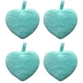 thumbnail image 1 of 4 piezas de algodón de fibra con forma de corazón, suave y agradable para la piel, desmaquillante para lavado facial, desmaquillante, borla de algodón para polvos, 1 of 5