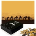 thumbnail image 3 of Ambesonne Rodeo Jigsaw Puzzle, Cowboys Sitting on the Fence, Heirloom-Quality Fun Activity for Family Durable Cardboard, 1000 pcs, Seal Brown and Orange, 3 of 6
