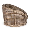thumbnail image 2 of THE LICKER STORE Curvy 28.5" x 17.25" Classic Handwoven Rattan Pet Bed with Machine-Washable Cushion, Kubu Gray, DBD1000A, 2 of 10