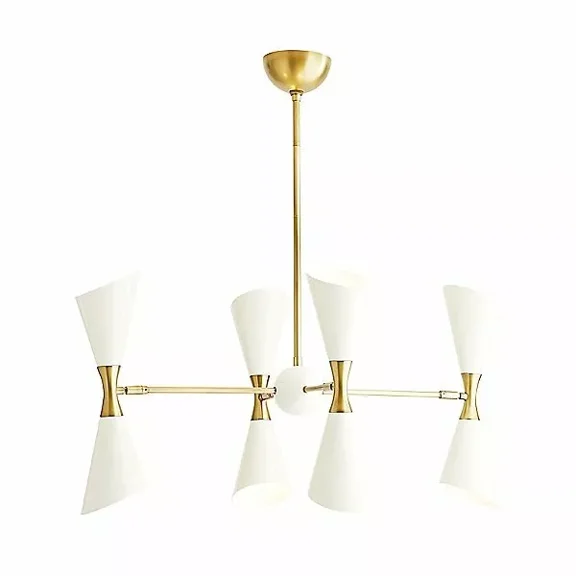 White Brass Italian Arteriors Chandelier Mid Century Sputnik Stilnovo Light 4 Ar