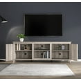 thumbnail image 3 of Modern TV Stand with 2 Doors and 4 High-Capacity Storage Compartment, Entertainment Center with Circular Cable Holes, Media Console Table for Flat Screen TVs up to 60 Inches for Living Room, Grey, 3 of 9
