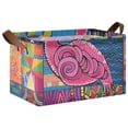 thumbnail image 2 of Retro Flamingo Foldable Storage Large Fabric Storage Baskets Organizer Storage Bins with Handles for Shelves, 2 of 8
