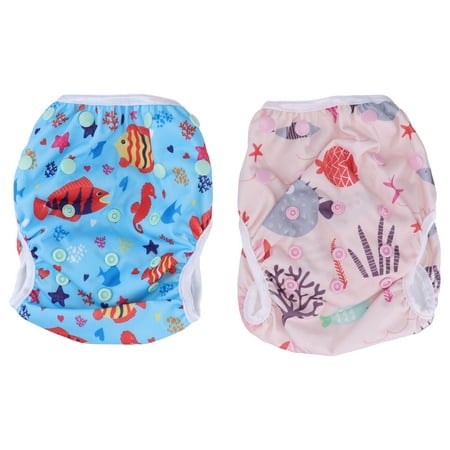 

HOMEMAXS 2pcs Baby Swimming Diaper Swimming Training Pants Washable Swim Underwear