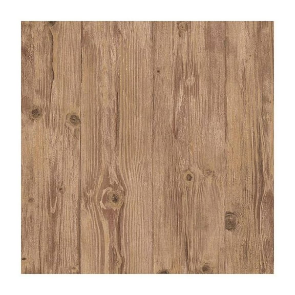 Concord Wallcoverings Textured Wallpaper Faux Featuring Wooden Wall, Brown, 21 In x 33 Ft (56 sq. ft), LL29502