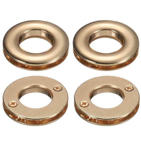 Uxcell Zinc Alloy Screw Eyelet Grommets, 3/4" Metal Rings for Curtain Bag Loop Handle Connector Accessories(Light Gold)
