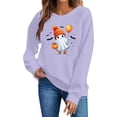 thumbnail image 3 of Jsaierl Womens Halloween Sweatshirts Plus Size Ghost Graphic Pullovers Fall Loose Fit Crewneck Long Sleeve Sweater Tops Halloween Party Supplies, Sizes S-2XL, 3 of 6