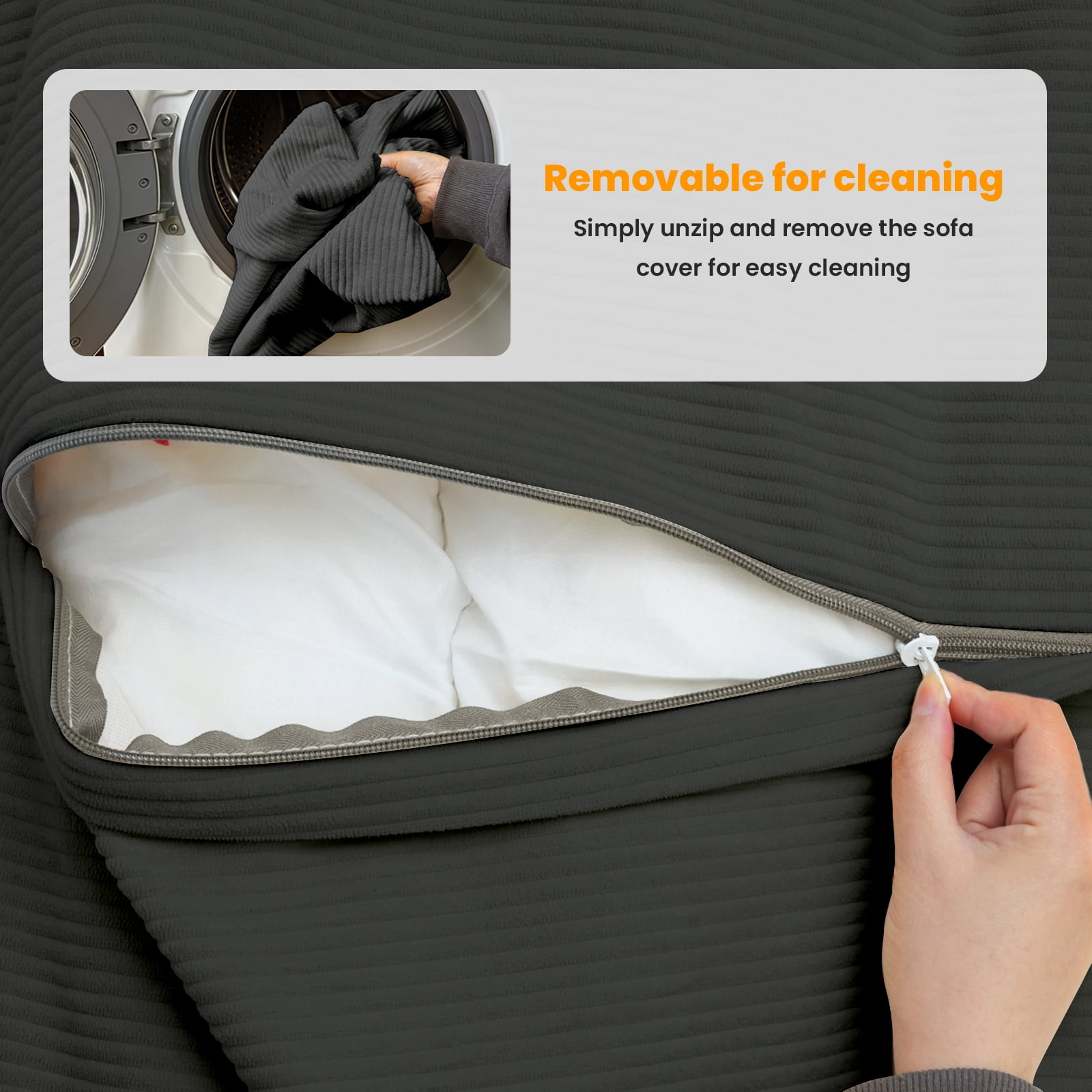 CATGOOD 3-in-1 Bean Bag Chair for Kids, Convertible kids chair with Skin Friendly Fabric for Living Room, Bedroom, Gray