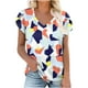 thumbnail image 2 of Puntoco - Camiseta de manga corta con cuello en V para mujer, holgada, informal, de verano Puntoco Puntoco-9021, 2 of 7
