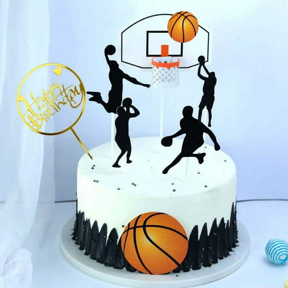 Basketball Cake Topper, Basketball Happy Birthday Cake Toppers For Boy Cake Topper Sport Cake Party Decorations Sports Party Supplies