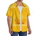 thumbnail image 4 of KLL Yellow Lemon Print Men's Shirt Short Sleeve Button Down Summer Cuba Beach Shirts- 4X-Large, 4 of 7