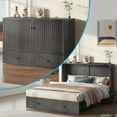 thumbnail image 1 of MJKONE Murphy Bed with Mattress,Queen Size Cabinet Bed with Storage Drawers and USB Charging Station,Folding Cabinet Chest Bed for Living Room/Bedroom,Gray, 1 of 10