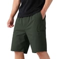 thumbnail image 2 of VV AVEORS Men'S Hiking Cargo Shorts Casual Lightweight Casual Summer Outdoor Golf Shorts With Zipper Pockets Dark Green 2XL, 2 of 4
