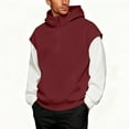 thumbnail image 4 of Chiccall Men's Hoodies Half Zip Hooded Sweatshirts Casual Oversized Colorblock Mock Neck Pullover Tops with Pocket, 4 of 7
