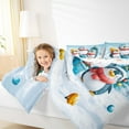 thumbnail image 4 of jejeloiu Kawaii Penguin Merry Christmas Happy New Year Full Comforter Set,Reversible Super Cozy Kids Bedding,3pcs, 4 of 8