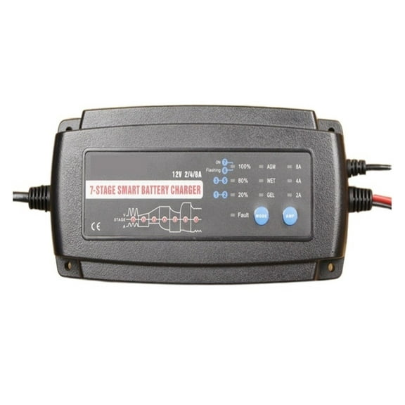 12V 2A 4A 8A 7-stage Smart Battery Charger,Car Battery Charger Maintainer & Desulfator For Lead Acid Batteries ,Instant Roadside Rescue