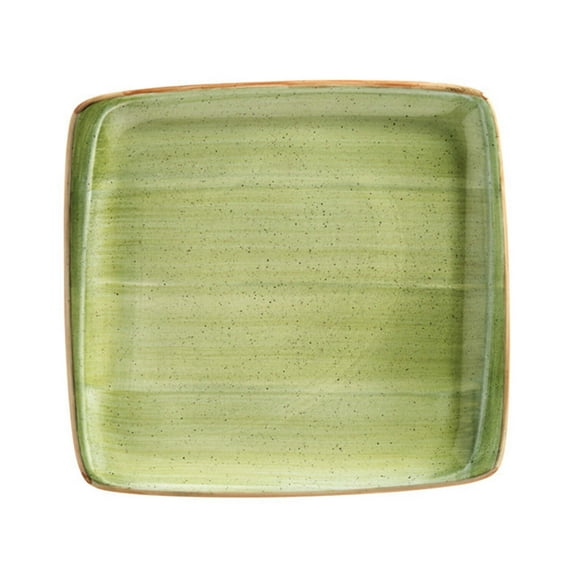 Therapy 10.5" x 10" Square Green Vitrified Plate
