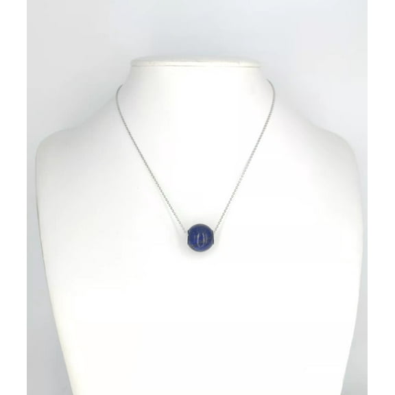 V3 Jewelry® 925 Sterling Silver with Blue Lapis Lazuli Bead Necklace for Women