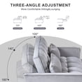 thumbnail image 3 of 3 in 1 Sleeper Sofa Bed, Pull Out Couch Bed with Adjustable Backrest and Pillows, 2 Seater Velvet Loveseat for Living Room, Bedroom, Grey, 3 of 8