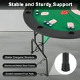 thumbnail image 5 of AVAWING Round Poker Table, 8 Players Casino Texas Holdem Table with Folding Metal Legs, Green, 5 of 8