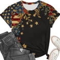 thumbnail image 4 of VKOYWKM 4th of July Shirts for Women American Flag Print Top Patriotic Independence Day Tee Short Sleeve Crew Neck Casual Summer USA Flag Graphic T Shirt, 4 of 5