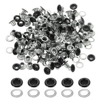Uxcell 110 Pcs Grommets Eyelets with Washers 1/8" Grommets Kit Black