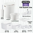 thumbnail image 6 of Superio Ribbed Plastic Storage Basket Organizer, white Stackable Closet Storage bin for Shelf, Pantry, Office, and Cosmetics, 6 of 6