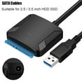 thumbnail image 3 of 2.5/3.5 inch HDD SSD SATA HDD to USB 3.0 connector Converter Cable Adapter with 12V Power Driver, 3 of 7