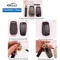 thumbnail image 4 of LAICAIW for Ford Key Fob Cover with Leather Key Fob Keychain, 5 Buttons Soft TPU Keys Shells Compatible with Ford Explorer Fusion Mustang F150 Edge Escape Expedition Lincoln Black Gold (BP-Frd-5), 4 of 6