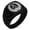 Black, variant on Stainless Steel Okubo Samurai Crest Chevron Pattern Biker Style Polished Ring