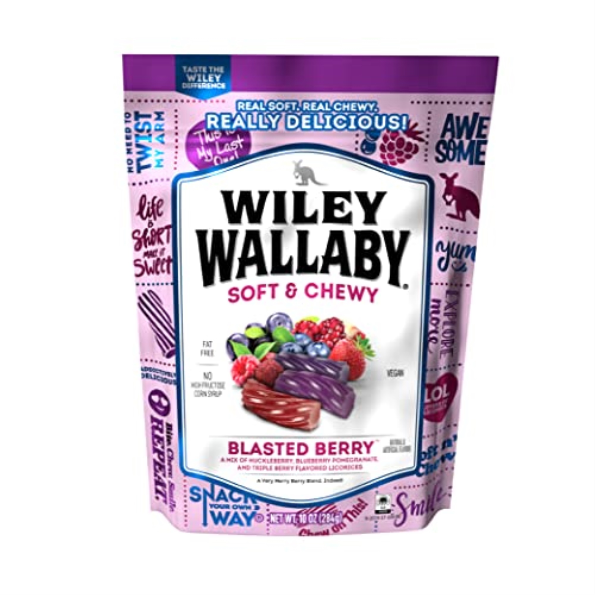 9063222 LICORICE BLAST BERY 10OZ Wiley Wallaby Australian Style Blasted