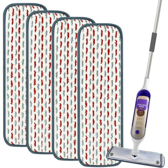 4PCS Thickened Microfiber Mop Pads, Refill Pads Durable Power Mop Refills Washable Swiffe PowerMop Multi-Surface Thicken Mop Pads for Swiffe Spray Power Mop Wet Pads for Floor Cleaning