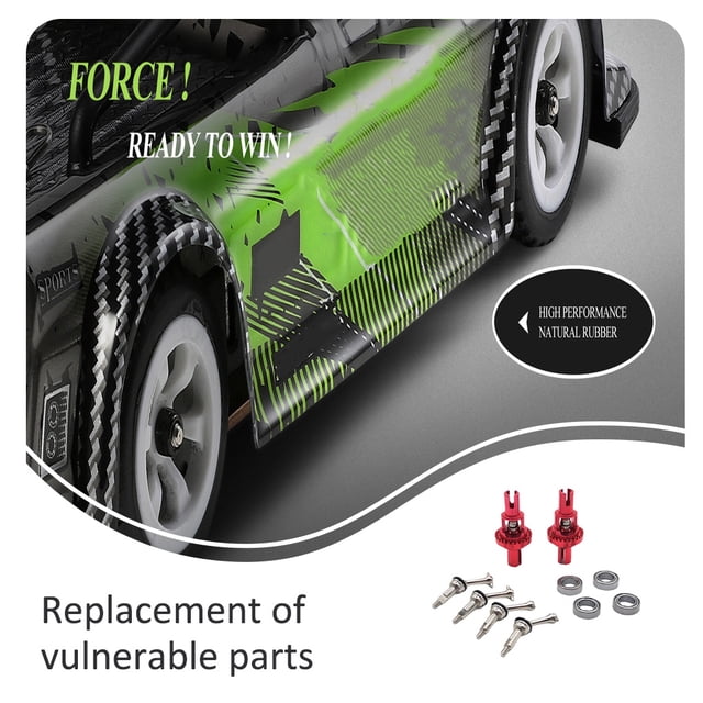1/28 Voitures Télécommandées Modification Différentielle Arbre de Transmission RC Kit de Transmission Différentiel Roulement de Remplacement pour WLtoys K969 K979 K989 K999 Rouge
