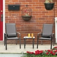 thumbnail image 3 of Costway 3PCS Patio Bistro Furniture Set Adjustable Back Stackable Chairs Grey, 3 of 10