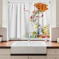 thumbnail image 2 of Ambesonne Floral Kitchen Curtains, Summer Lady Silhouette, 55"x39", Multicolor, 2 of 3