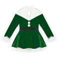 thumbnail image 3 of Yruioon Kids Girls Christmas Santa Claus Costume Figure Ice Skating Leotard Sparkly Dance Tutu Dress Green 4, 3 of 6