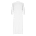 thumbnail image 7 of Generic Womens Cotton Linen Long Dresses V Neck 3/4 Sleeve Boho Maxi Dress Casual Spring Solid Beach Vacation Sundress, 7 of 7