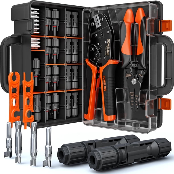 Kit de conectores solares Someline 14-10 AWG de alicates para prensar