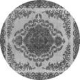 thumbnail image 1 of Ahgly Company Machine Washable Indoor Round Oriental Gray Industrial Area Rugs, 4' Round, 1 of 4