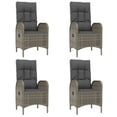 thumbnail image 2 of vidaXL 5 Piece Garden Dining Set with Cushions Grey Poly Rattan, 2 of 5