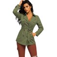 thumbnail image 1 of Gabardina elegante corte moderno 6 botones y cinturon Verde olivo CH / MD, 1 of 2
