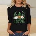 thumbnail image 1 of Meichang Hauts à Manches 3/4 pour Femmes, T-Shirts Graphiques Verts pour la Saint-Patrick, Blouses Décontractées à Col Rond, 1 of 4