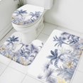 thumbnail image 3 of Blue Yellow Palm Tree Bath Mat 3 Piece Bathroom Rug Set, Summer Botanical Tropical Non Slip Bath Rug Contour Mat and Toilet Lid Cover, Absorbent Shower Mats Soft Bath Rugs and Mats Sets, 3 of 8