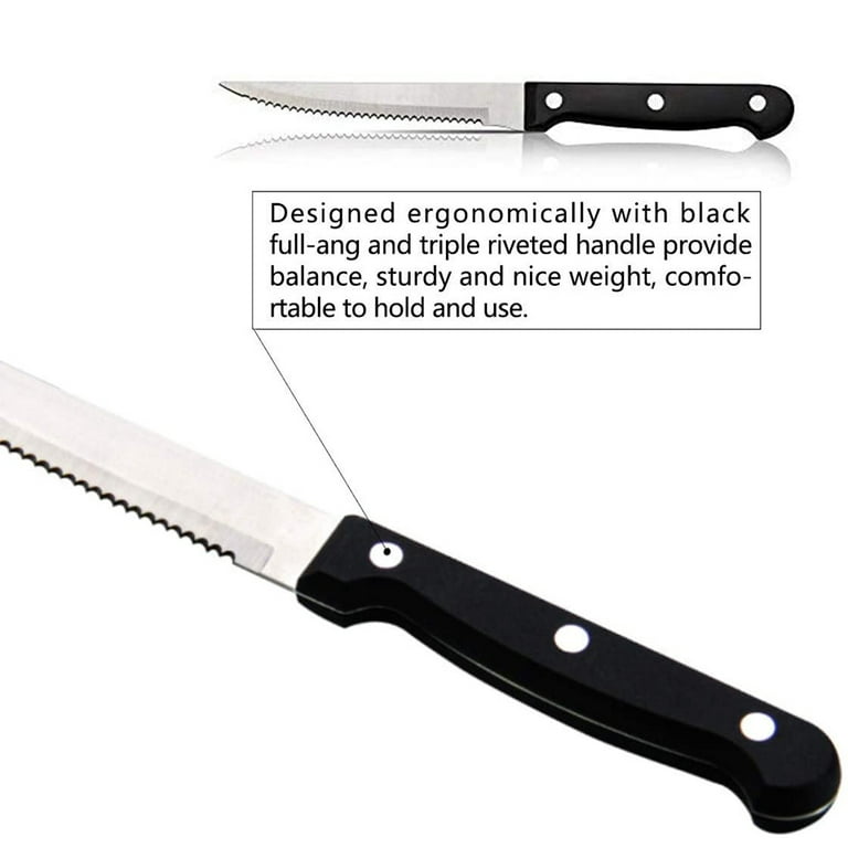 WALLOPTON Steak Knives Set of 8 - High Carbon Stainless Steel, Dishwasher  Safe - Polished Blade & Handle, Straight Edge - 4.5'' Kitchen Dinner Table