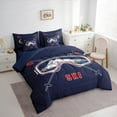 thumbnail image 3 of Manfei Ski Print Twin Bedding Sets 7pcs, Navy Blue Bedding Comforter Set, Sports Theme Sheet Sets, Microfiber Bedroom Decor, 3 of 8