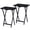 Black, variant on PJ Wood Folding TV Tray Tables - Storage Rack - 5 Piece Set, Black