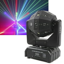 Professional RGBW Stage Light with Lasers & Strobe – Multi-Mode DMX512, Voice Controlled, 360° Rotation LED Party & Event Lighting with Safety Features