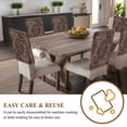 thumbnail image 4 of Retro Flower Chair Covers Set of 4 Art Carving Textures in Egyptian Style Chair Back Covers Stretch Removable Washable Slipcovers Protector for Dining Room Kitchen Party Decor, 4 of 5